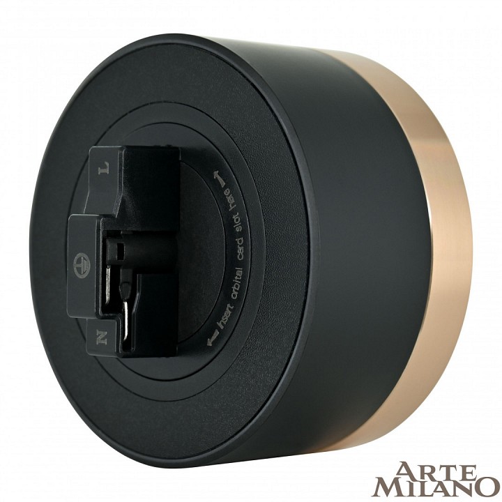 Розетка с заземлением на треке arte milano am-track-sockets 380066ts led/es gold