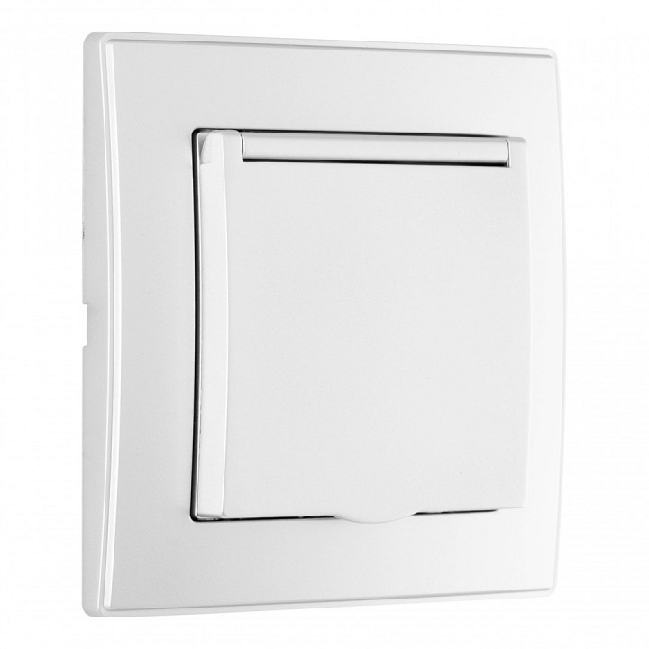 Розетка с заземлением и шторкой, С крышкой arte milano set06-1 set06-1-41-1 silver