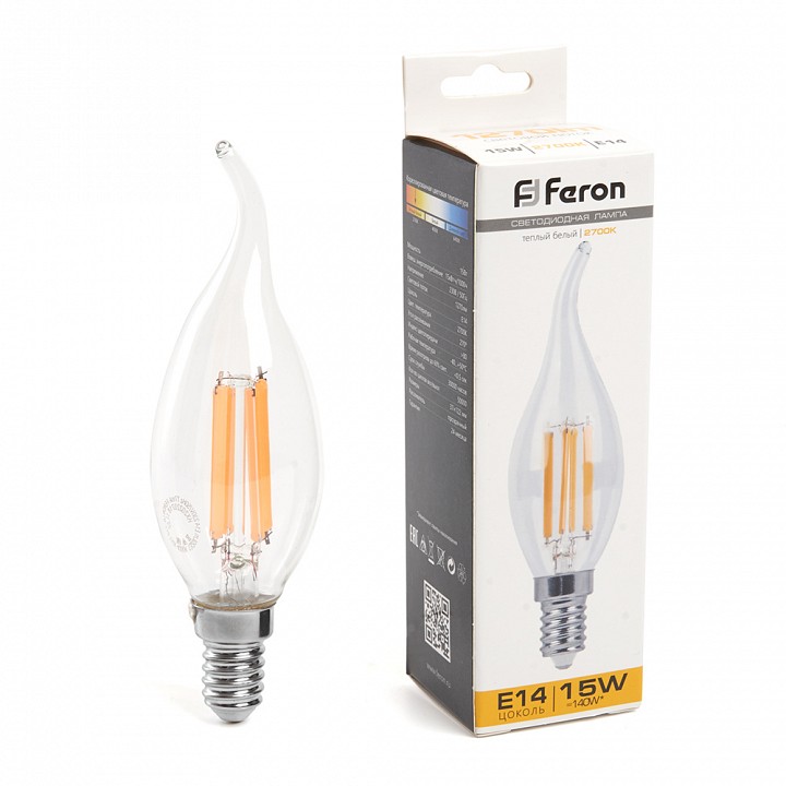 Лампа светодиодная feron lb-718 e14 15вт 2700k 38261