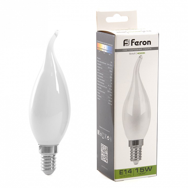 Лампа светодиодная feron lb-718 e14 15вт 4000k 38262