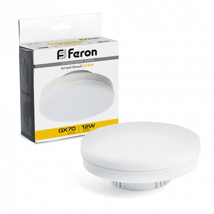 Лампа светодиодная feron lb-471 gx70 12вт 2700k 48300