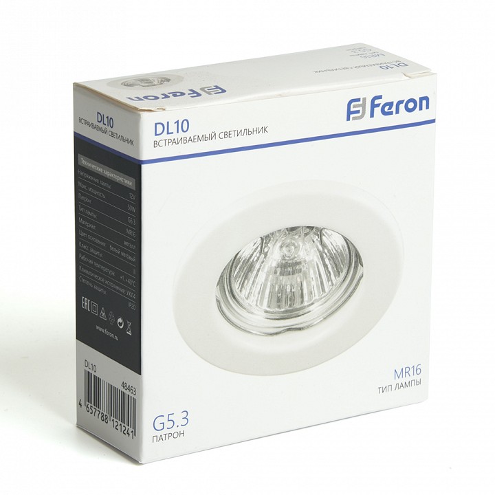 Встраиваемый светильник feron dl10 48463