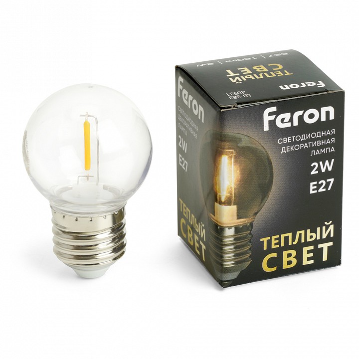 Лампа светодиодная feron lb-383 e27 2вт 2700k 48931