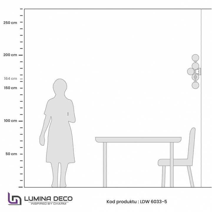 Бра lumina deco marsiada ldw 6033-5 bk+f.gd