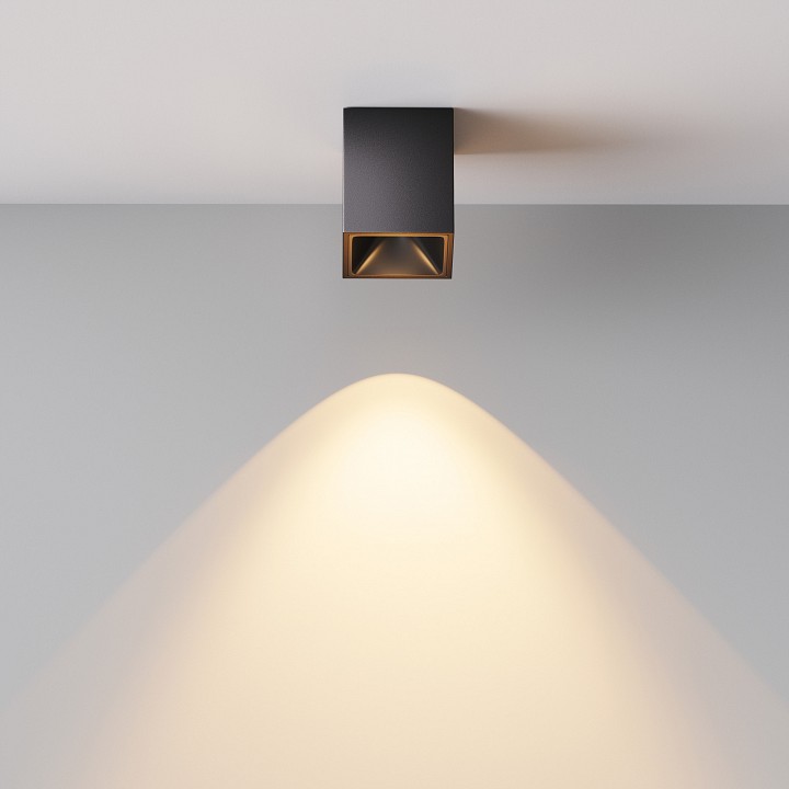 Накладной светильник maytoni alfa led c065cl-8w2.7k-sq-b