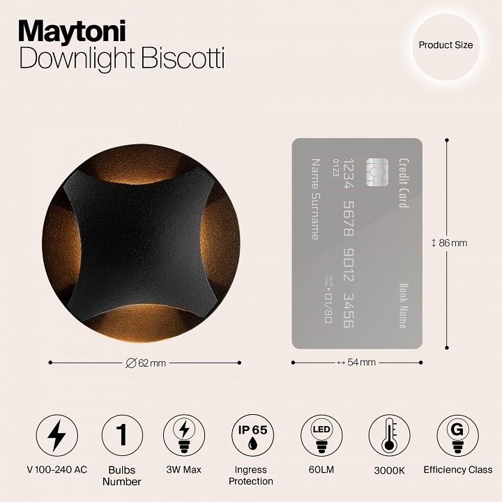 Встраиваемый в дорогу светильник maytoni biscotti o036-l3b3k