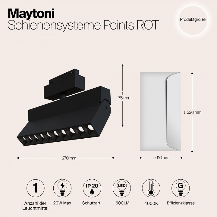 Светильник на штанге maytoni points tr015-2-20w4k-b
