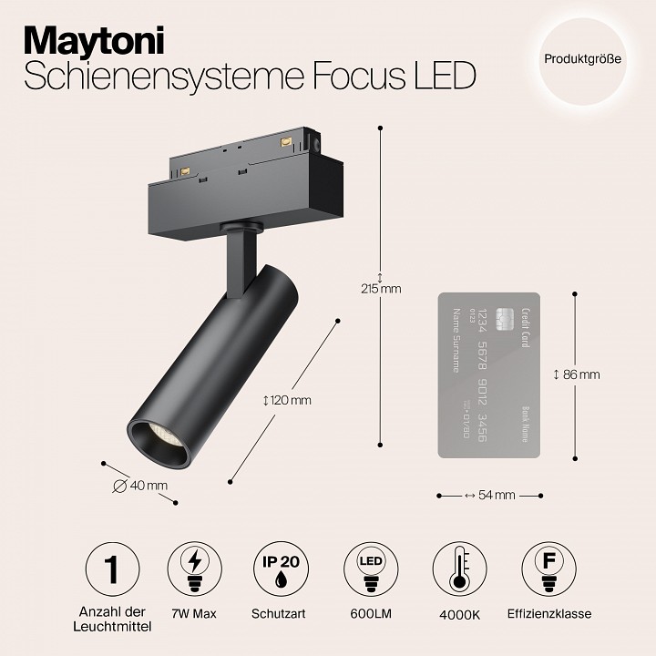Светильник на штанге maytoni focus led tr019-2-7w4k-b