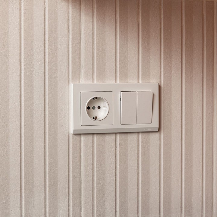 Выключатель проходной двухклавишный без рамки werkel белые w1122001