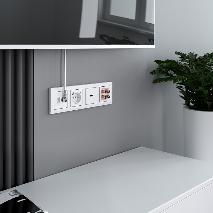 Розетка с заземлением и со шторками и usb, Без рамки werkel белый w1171701