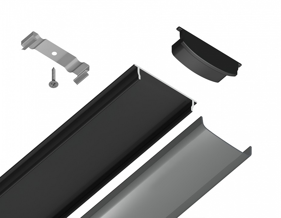 Профиль накладной гибкий ambrella light gp gp1600bk/bk