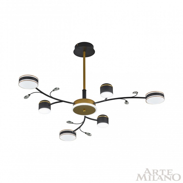 Люстра на штанге arte milano ferrara-71040 276240/6+1 bk/gd