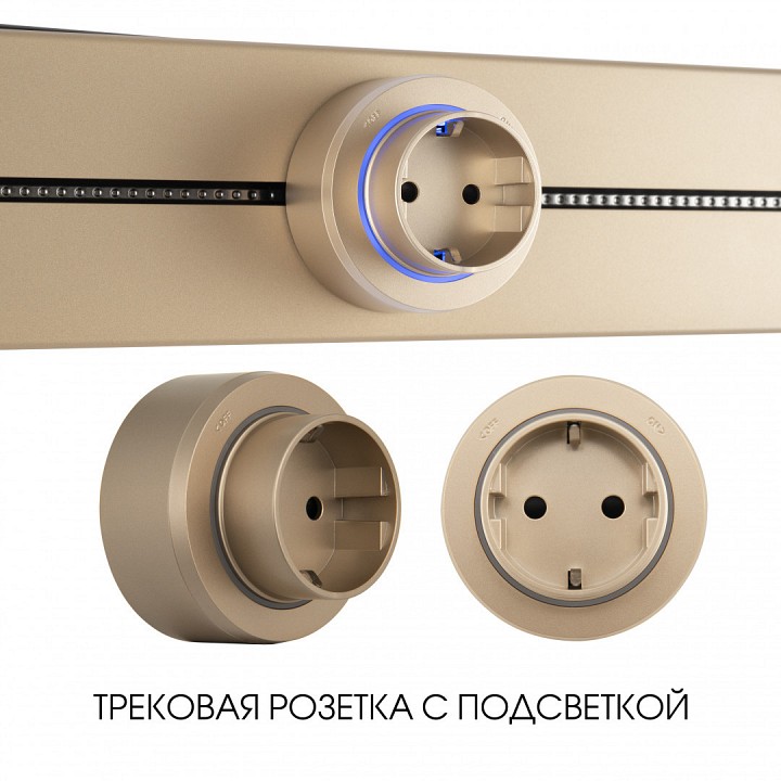 Розетка с заземлением на треке arte milano am-track-sockets-39 397951ts/es gold