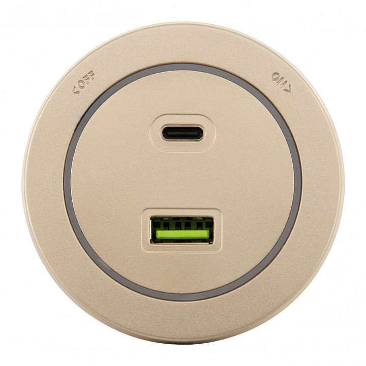 Розетка usb и type c на треке arte milano am-track-sockets-39 399731ts/usb-type-c gold