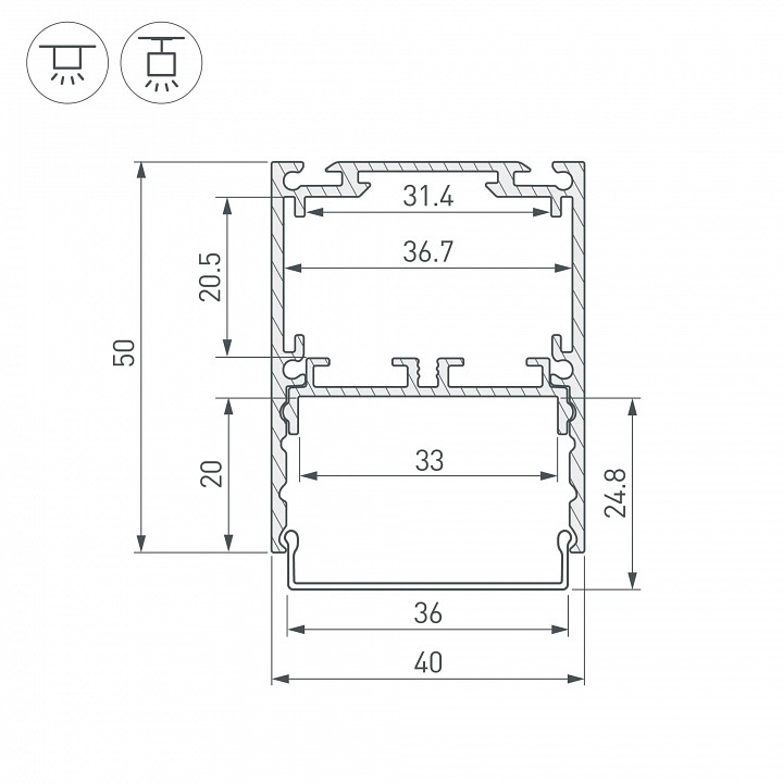 Профиль накладной arlight sl-line 044670