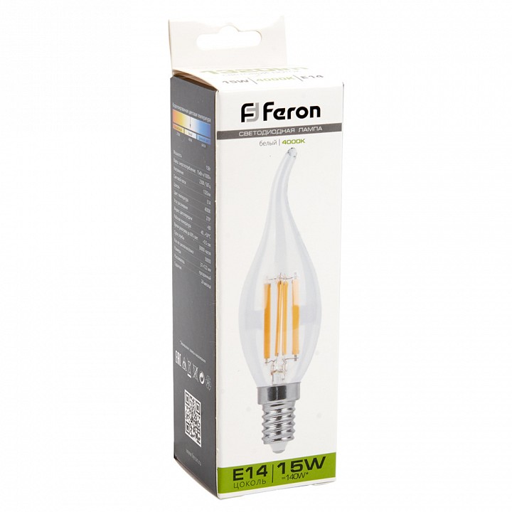 Лампа светодиодная feron lb-718 e14 15вт 4000k 38263