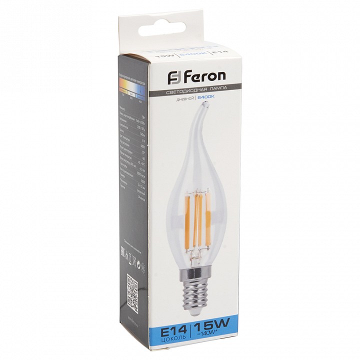 Лампа светодиодная feron lb-718 e14 15вт 6400k 38264