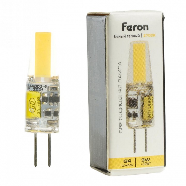 Лампа светодиодная feron lb-424 g4 3вт 2700k 51170