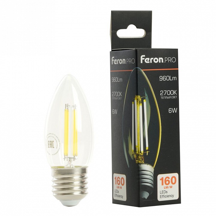 Лампа светодиодная feron lb-1206 e27 6вт 2700k 51238