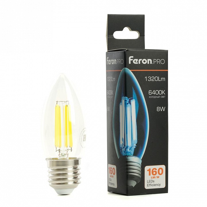 Лампа светодиодная feron lb-1208 e27 8вт 6400k 51243