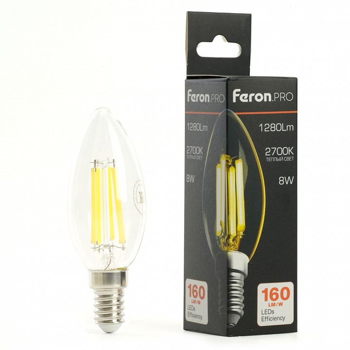 Лампа светодиодная feron lb-1208 e14 8вт 2700k 51247