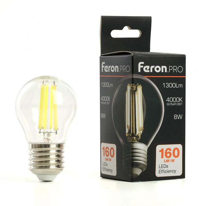 Лампа светодиодная feron lb-1708 e27 8вт 4000k 51254