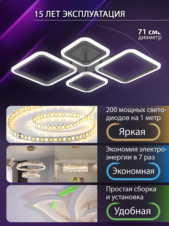 Потолочная люстра natali kovaltseva opti led lamps 81108/2c