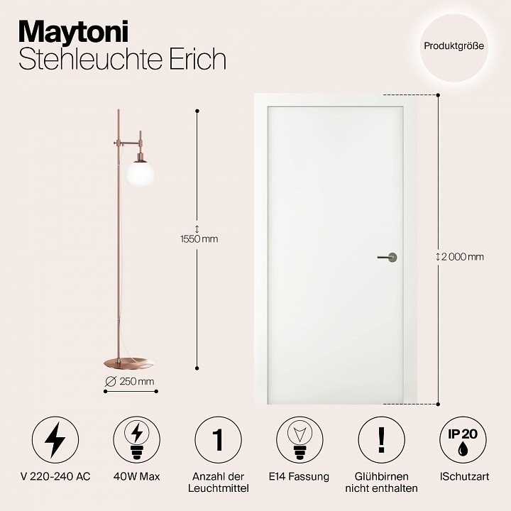 Торшер maytoni erich mod221-fl-01-g