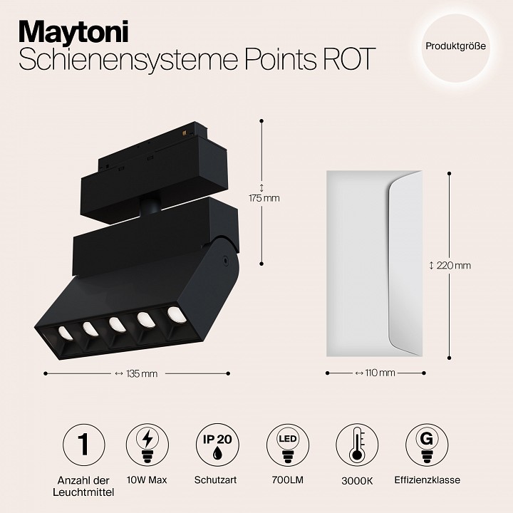 Светильник на штанге maytoni points tr015-2-10w3k-b