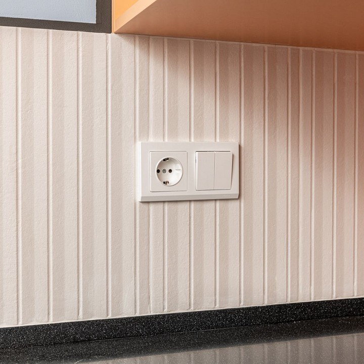 Выключатель проходной двухклавишный без рамки werkel белые w1122001