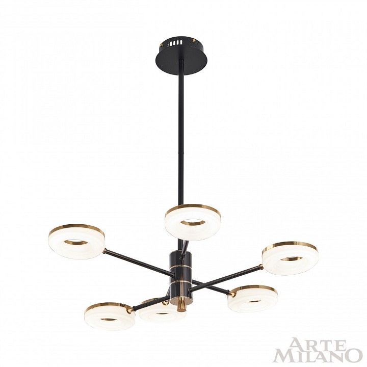 Люстра на штанге arte milano ferrara-72999 276699/6 bk/gd