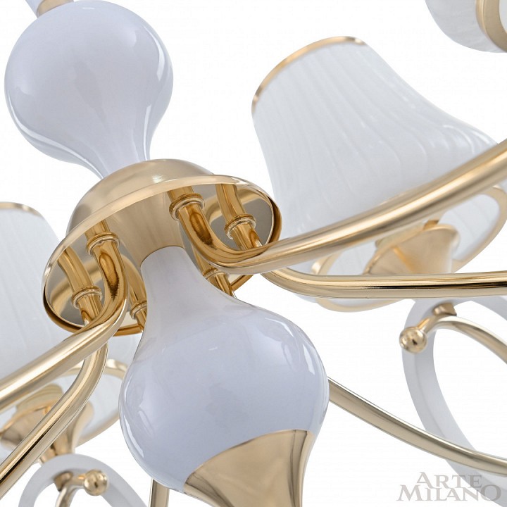Подвесная люстра arte milano florentia-2387 302387/6 wh/gd