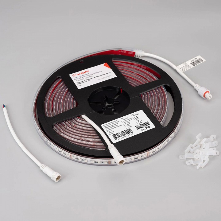 Лента светодиодная arlight a120 rgb 24v 8mm 12 w/m ip20-ip67 042907
