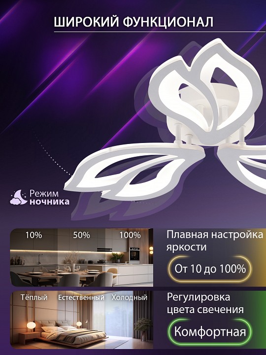 Потолочная люстра natali kovaltseva fortuna led lamps 81107/2c