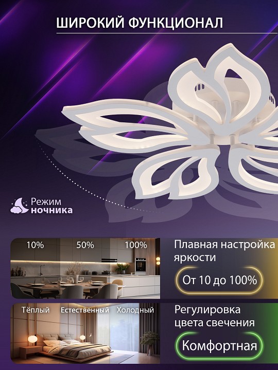 Потолочная люстра natali kovaltseva fortuna led lamps 81107/4c