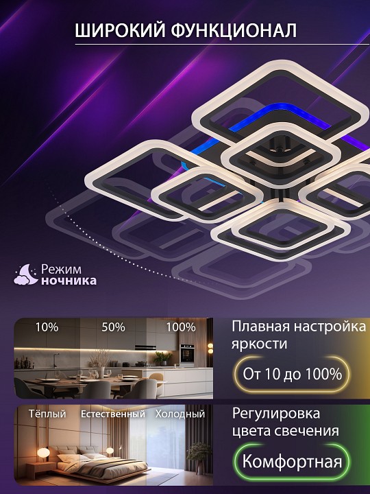Потолочная люстра natali kovaltseva spektr led lamps 81108/7c