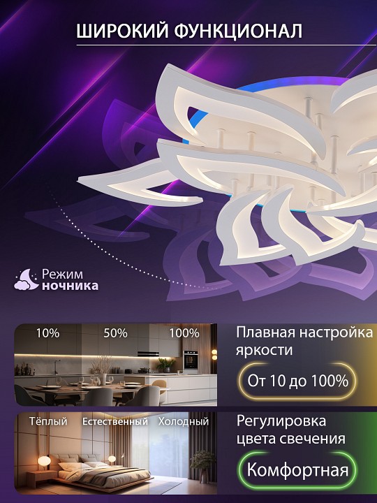 Потолочная люстра natali kovaltseva olimp led lamps 81435