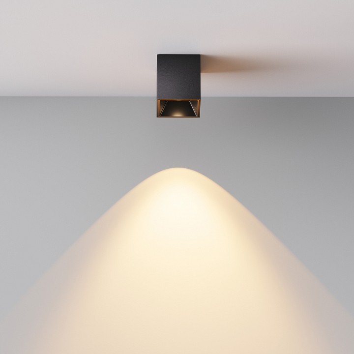 Накладной светильник maytoni alfa led c064cl-5w2.7k-sq-b