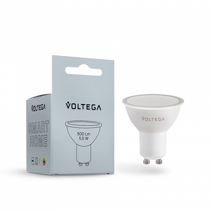 Лампа светодиодная с управлением через wi-fi voltega wi-fi bulbs gu10 5.5вт 2700-6500k 2426