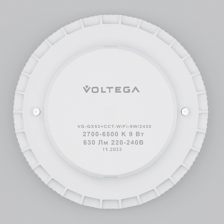 Лампа светодиодная с управлением через wi-fi voltega wi-fi bulbs gx53 9вт 2700-6500k 2430