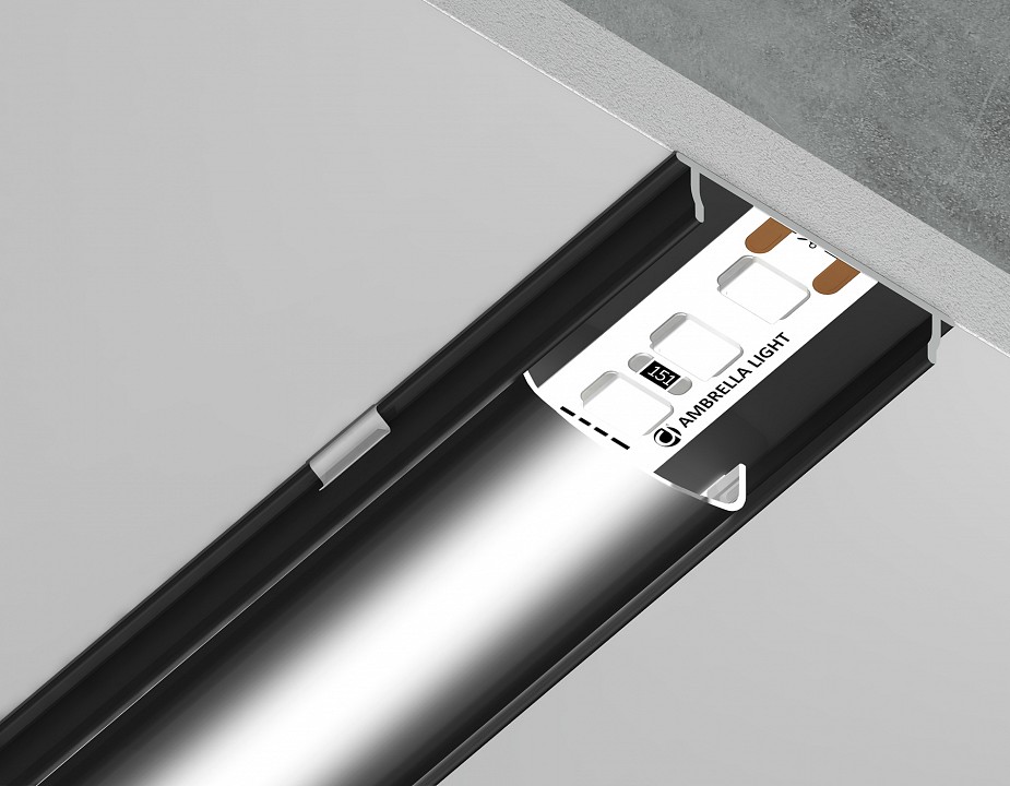 Профиль накладной гибкий ambrella light gp gp1600bk/bk