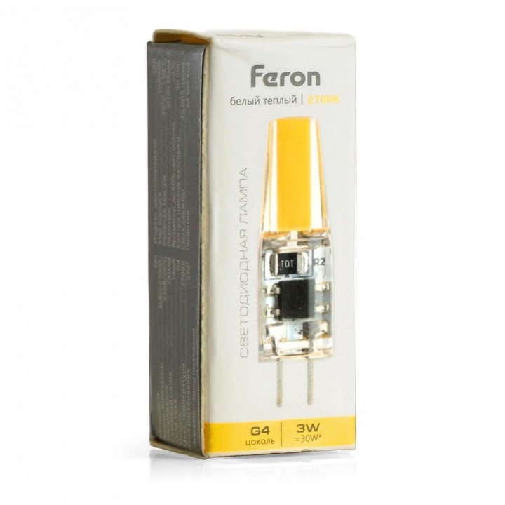 Лампа светодиодная feron lb-423 g4 3вт 2700k 51167