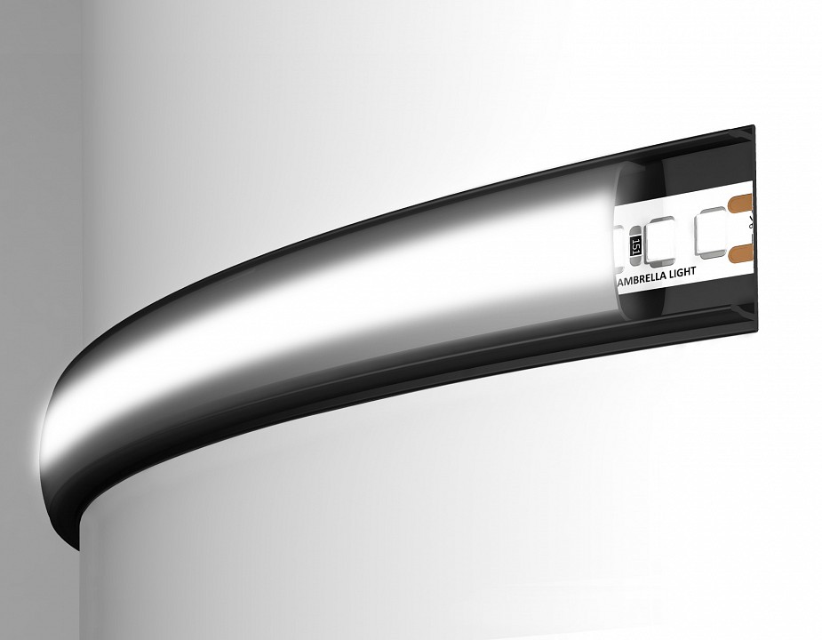 Профиль накладной гибкий ambrella light gp gp1600bk/bk