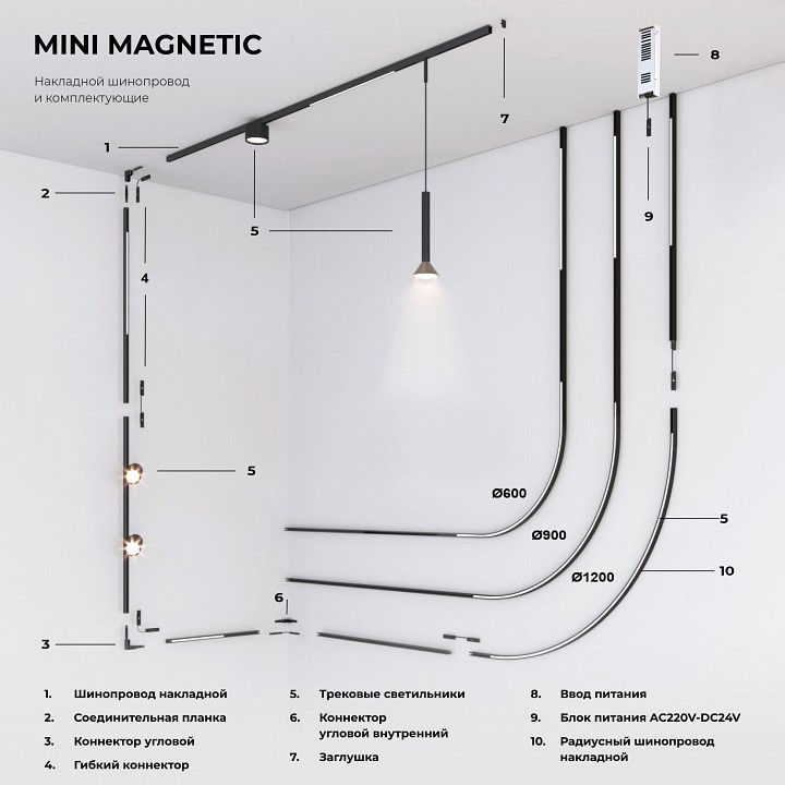 Соединитель гибкий для треков elektrostandard mini magnetic a065633