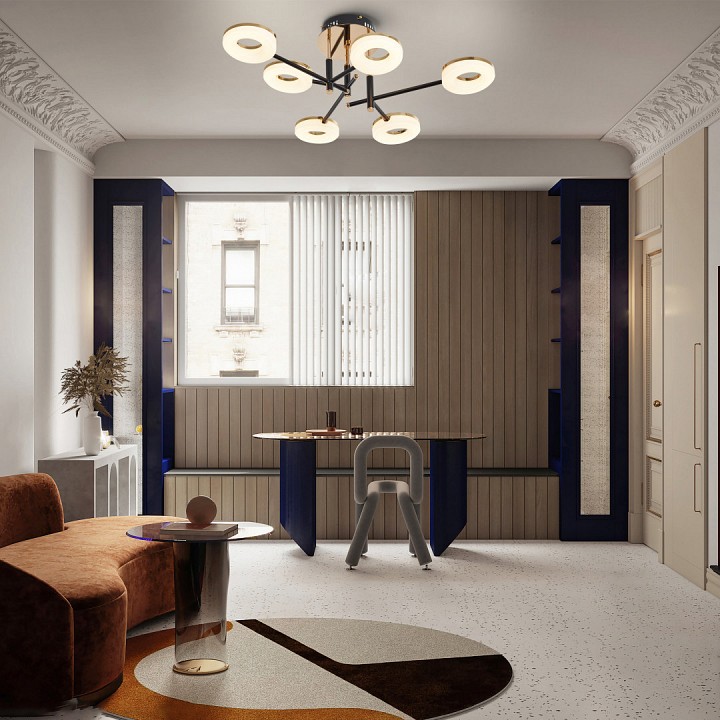 Потолочная люстра arte milano ferrara-72999 272999/6 bk/gd