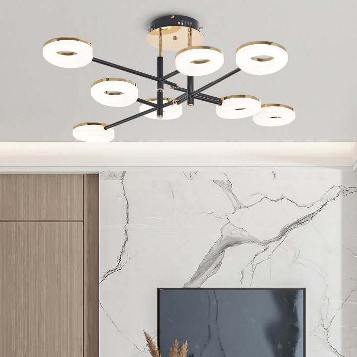 Потолочная люстра arte milano ferrara-72999 272999/8 bk/gd