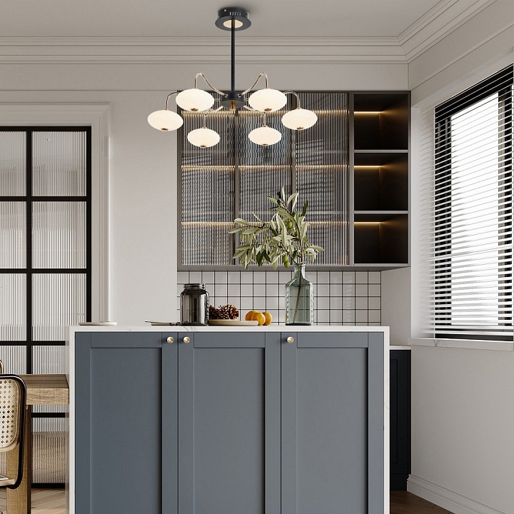 Люстра на штанге arte milano neapolis-73908 273908/6 bk/gd