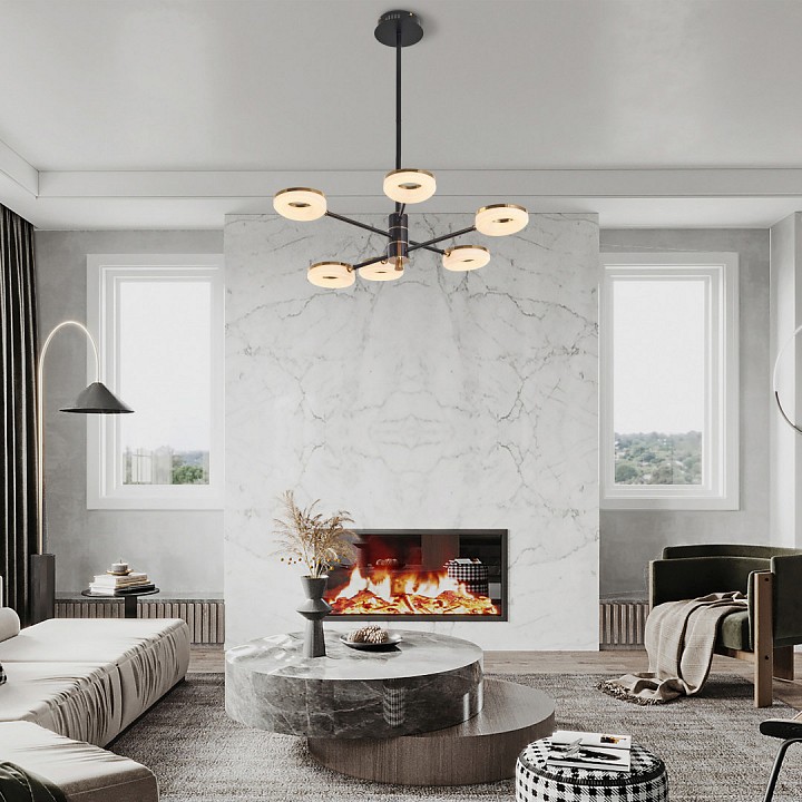 Люстра на штанге arte milano ferrara-72999 276699/6 bk/gd