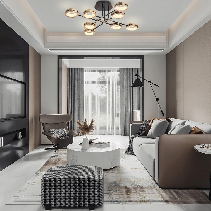 Потолочная люстра arte milano ferrara-71040 277999/8 bk/gd