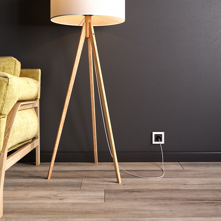 Розетка с заземлением и со шторками, Без рамки с wi-fi werkel черный матовый w1171608